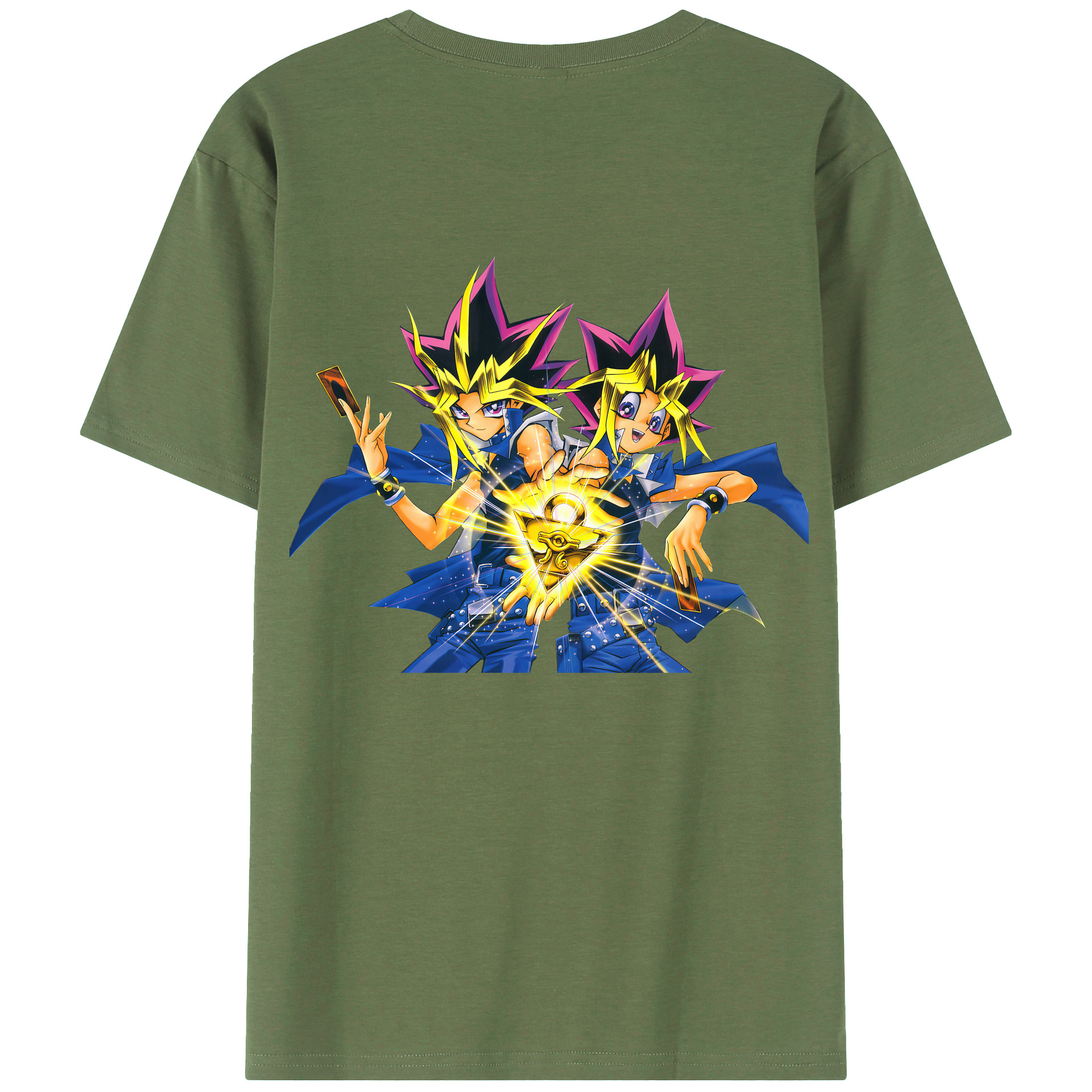 （画像用） 遊☆戯☆王 Yu-Gi-Oh! 綿100％ メンズ半袖Tシャツ（バックプリント） 通気性